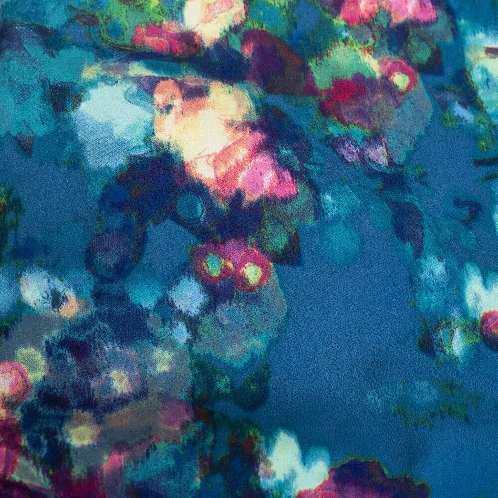 Smash + Tess Kimono Robe Crepe Kimonette Duster Blue Print Floral - Picture 13 of 16